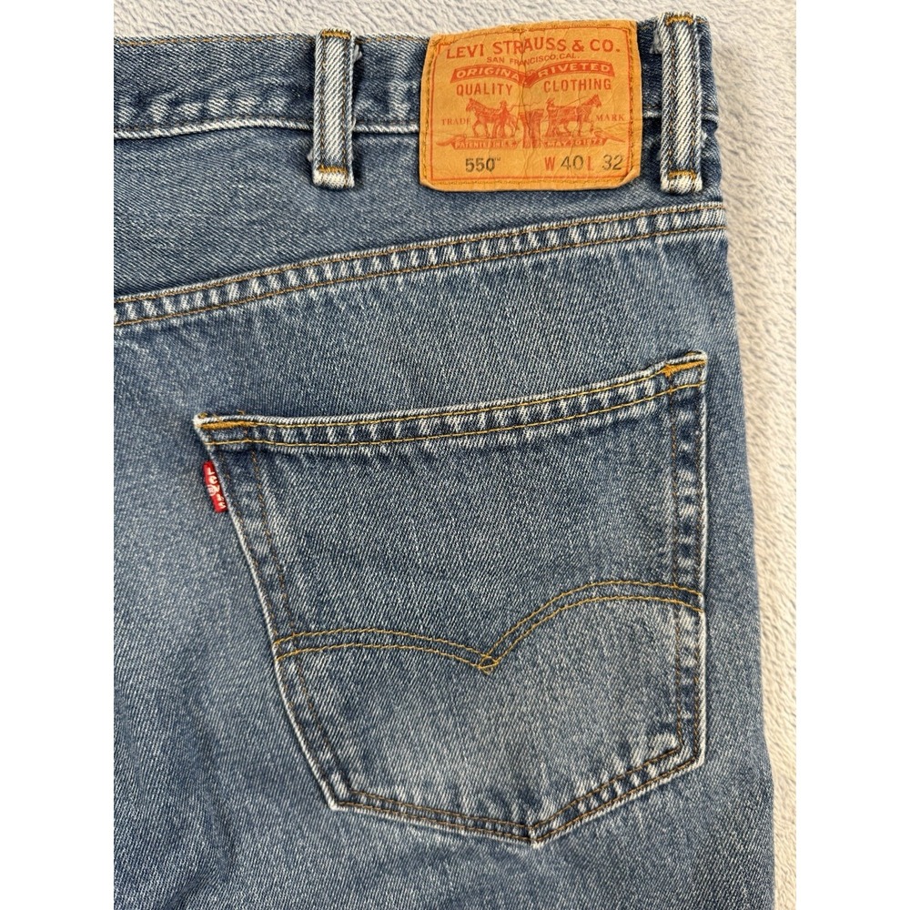 Levis 550 Relaxed Fit Jeans Mens 40x31.5 Blue Medium Wash 100% Cotton 3368-B